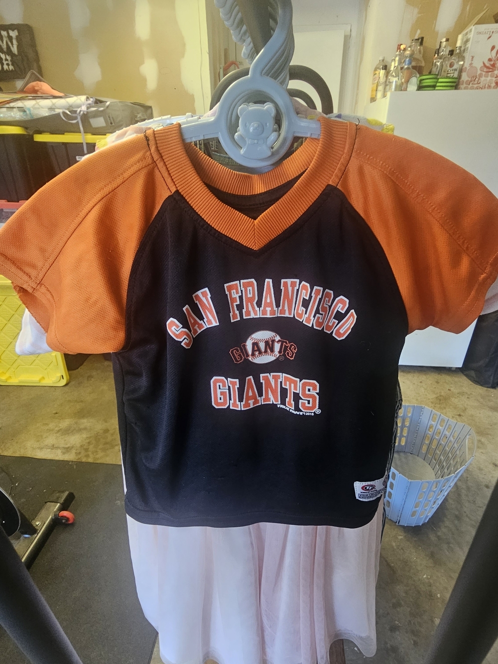 San Francisco Giants Kids' Black & Orange Short Sleeve Jersey Top